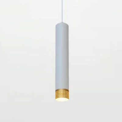 Modern Style Tube Hanging Lamp Kit Metal 1 Light Hanging Light Fixtures in Black