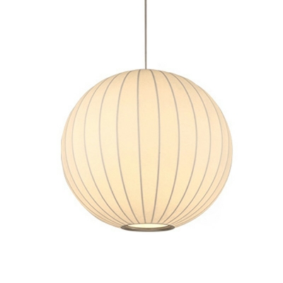 Silk Oval Down Lighting Pendant Modern Style 1-Light Hanging Ceiling Light in Beige