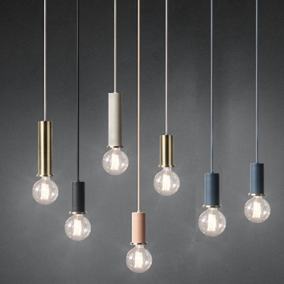 1 Light Drop Pendant Industrial Bulb Shape Hanging Pendant Light for Living Room