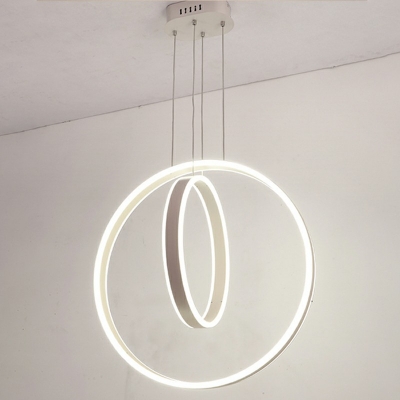 2-Light Chandelier Lighting Contemporary Style Round Shape Metal Hanging Light Fixture