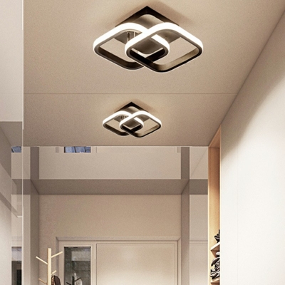 2-Light Flush Mount Spotlight Contemporary Style Square Shape Metal Ceiling Light Fixtures