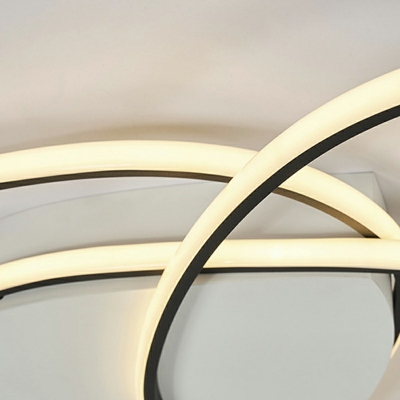 3-Light Flush Mount Chandelier Lighting Contemporary Style Geometric Shape Metal Ceiling Mounted Fixture