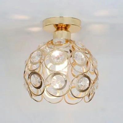 Crystal Globe Ceiling Mounted Fixture Modern Elegant Surface Mounted Led Ceiling Light for Bedroom