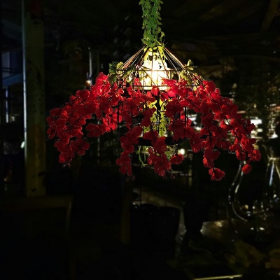Hanging Pendant Light Red Plants Suspension Pendant Light for Restaurant