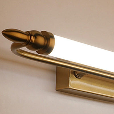 Mid-Century Design Natural Light Rectangle Vanity Light Fixtures Metal and Acrylic Led Vanity Light Strip