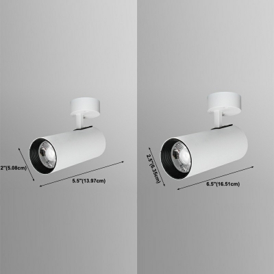 Modern Style Circular Flush Mount Light Metal 1-Light Flush Mount Ceiling Lights in White