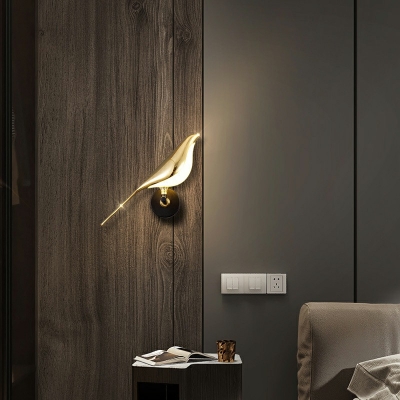 Postmodern Wall Sconce Lighting Natural Light Gold Shade Wall Mounted Lights for Bedroom