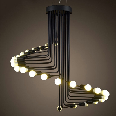 16-Light Pendant Ceiling Lights Minimalist Style Sputnik Shape Metal Chandelier Lighting
