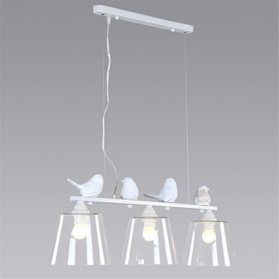 3-Light Hanging Island Lights Contemporary Style Bell Shape Metal Chandelier Light