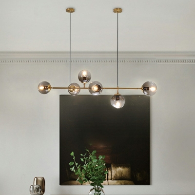 6-Light Island Pendants Modernist Style Ball Shape Metal Hanging Lamp Kit