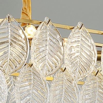 8-Light Island Lighting Modernist Style Cage Shape Glass Ceiling Pendant Light