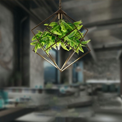 Industrial With Plants Suspension Pendant Hanging Light Fixtures for Restaurant