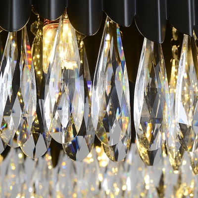 Modern Crystal Chandelier Light Fixture Gold Hanging Light Kit for Living Room