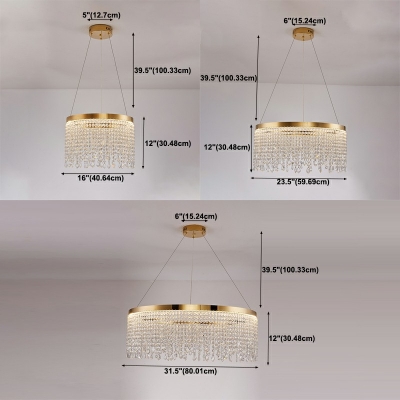 Modern LED Hanging Pendant Lights Tassel Chandelier Light Fixture for Living Room