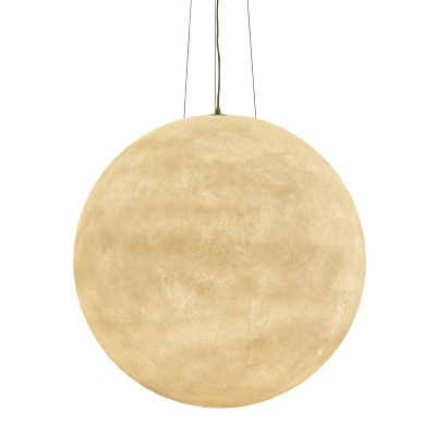 Modern Style Globe Hanging Pendant Lights Silk 1-Light Pendant Lighting in Yellow