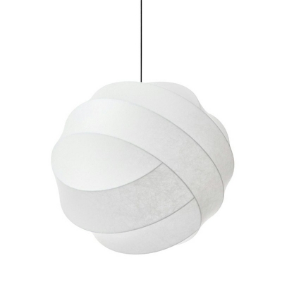 Silk Bell Down Lighting Pendant Modern Style 1-Light Hanging Ceiling Light in White