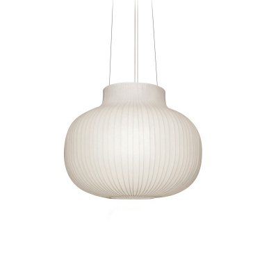 1 Light Orbit Hanging Light Modern Style Silk Pendant Ceiling Lights in White