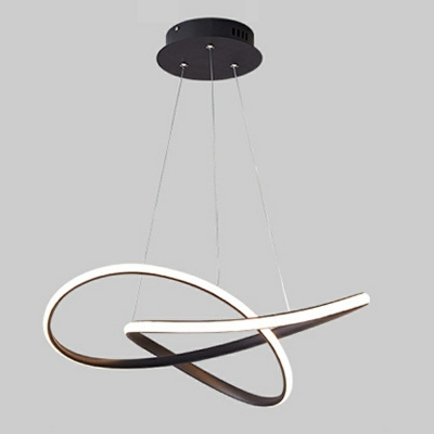 1-Light Pendant Lights Minimalism Style Line Shape Metal Third Gear Hanging Lamp Kit