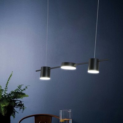 5-Light Island Lighting Fixtures Modern Style Cylinder Metal Hanging Ceiling Lights