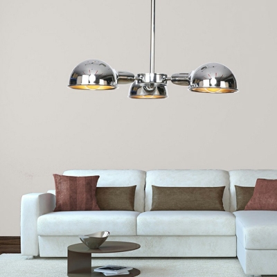 Metal 3 Lights Suspended Lighting Fixture Basic Chandelier Lamp for Living Room