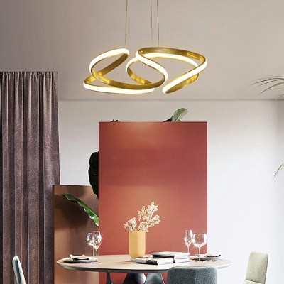 1-Light Chandelier Light Modernist Style Geometric Shape Metal Pendant Lighting