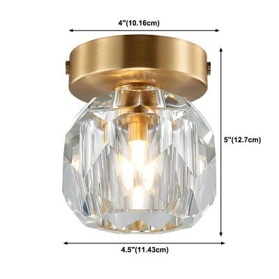 1-Light Flush Mount Lighting Contemporary Style Globe Shape Metal Ceiling Light Fixtures