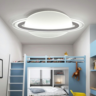 2-Light Flush Mount Lighting Kids Style Round Shape Metal Ceiling Mounted Fixture