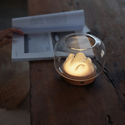 Art Deco Glass Warm Light Night Table Lamps Celestial Body Reading Book Light for Bedroom