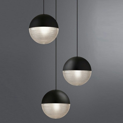 Contemporary  Ball Pendant Light Fixture Metallic and Glass Suspension Pendant Light