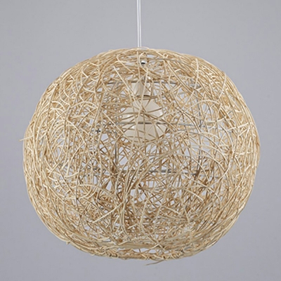 Handmade Globe Pendant Light Asia Style Single Light Wooden Hanging Light