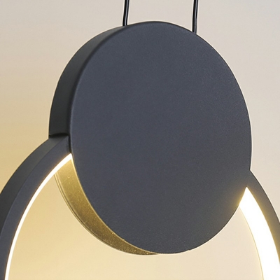 Metal Sphere Pendant Light Fixture Modern Style 1 Light Hanging Pendant Lights in Black