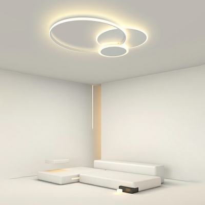 Round Flush Mount Ceiling Light Contemporary Style LED Lighting
