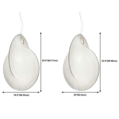 1 Light Diamond Hanging Light Kit Modern Style Silk Pendant Lighting Fixtures in White