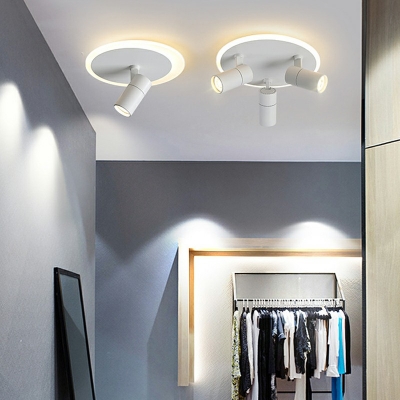 2-Light Flush Mount Light Minimalism Style Tube Shape Metal Ceiling Mounted Fixture