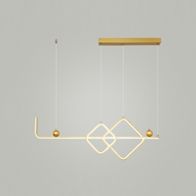 3-Light Island Lighting Modernist Style Liner Shape Metal Hanging Light Fixtures