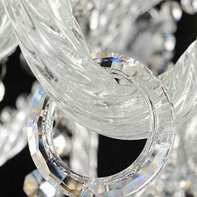 European Style Scalloped Chandelier Lights Hand-Cut Crystal 6 Lights Chandelier Lighting in Gold