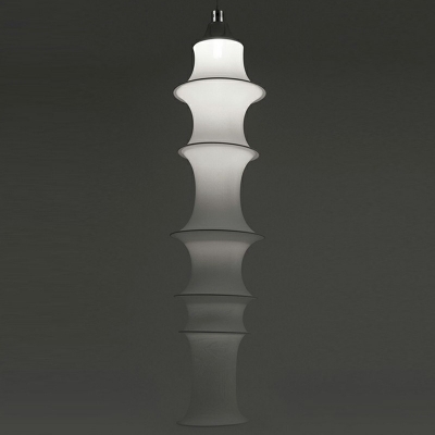 Modern Style Bamboo Pendant Light Silk 1-Light Pendant Lighting in White