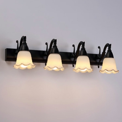 Traditional Beveled Wall Mounted Light Fixture Glass and Metal Wall Mounted Vanity Lights