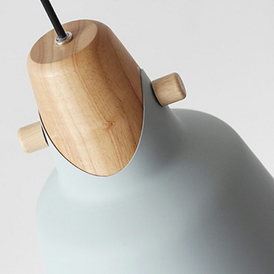 1-Light Suspension Pendant Minimalism Style Cone Shape Wood Hanging Ceiling Lights