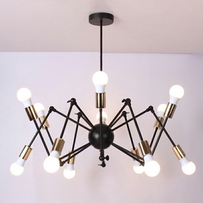 12-Light Chandelier Lighting Modern Style Branches Metal Ceiling Pendant Light