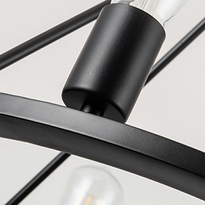 8 Lights Circlet Chandelier Lighting Fixtures Modern Style Metal Pendant Chandelier in Black
