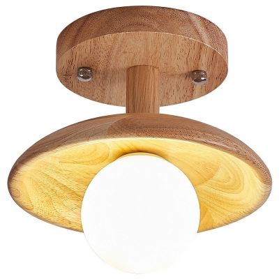 Contemporary Wood Flush Mount Ceiling Light Fixture Pendant Lights for Living Room