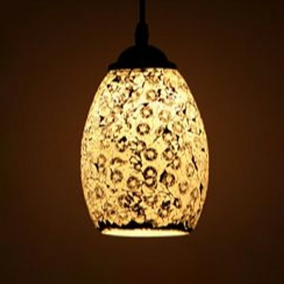 Elongated Pendant Lamp Modern Style Glass 1 Light Hanging Light Fixtures in Yellow