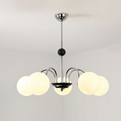 Glass and Metal Chandelier Pendant Light Basic Modern Minimalist Hanging Ceiling Lights for Bedroom