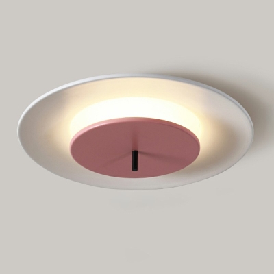 Macaron Warm Light Flush Mount Ceiling Light Fixture Modern Minimalist Close to Ceiling Lamp for Bedroom