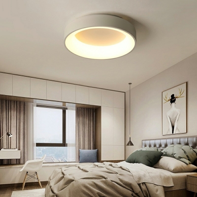 Metal Round Flush Mount Ceiling Light Contemporary Style LED Lighting