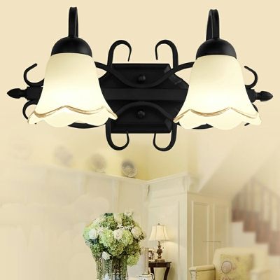 Traditional Linear Wall Mounted Light Fixture Glass Wall Sconce Lighting