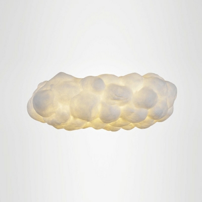 White Cloud Hanging Pendant Lights Modern Style Silk 1-Light Pendant Light Kit