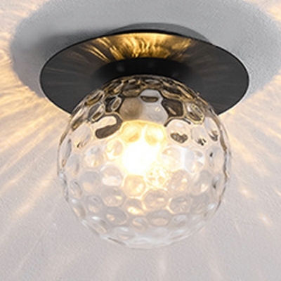 1-Light Flush Mount Lights Traditional Style Globe Shape Metal Ceiling Mounted Fixture