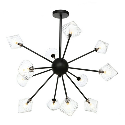12 Lights Metal Suspended Lighting Fixture Modern Minimalist Chandelier Lamp for Living Room